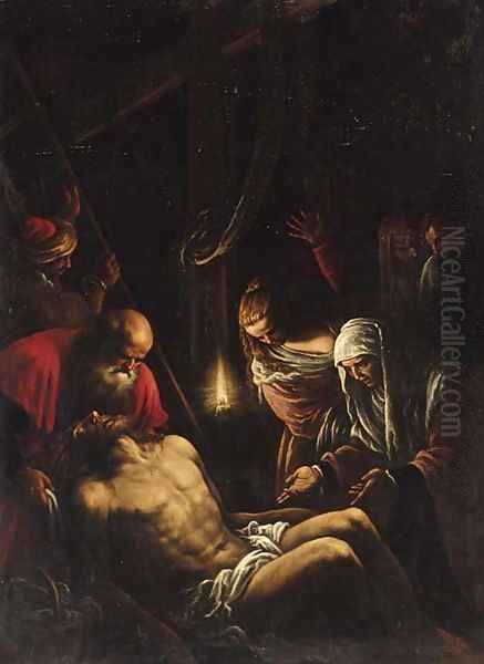 The Lamentation Oil Painting by Jacopo Bassano (Jacopo da Ponte)