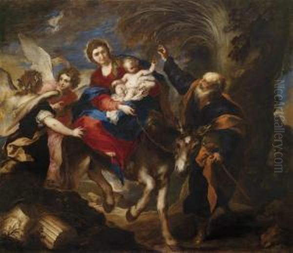 The Flight Intoegypt Oil Painting by Valerio Castello