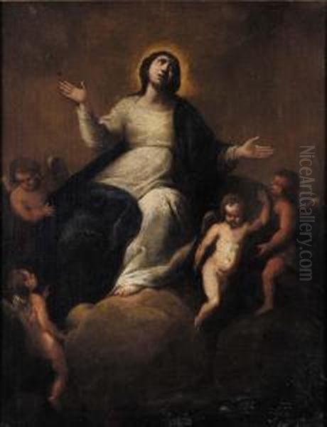 Assunzione Della Vergine Oil Painting by Valerio Castello