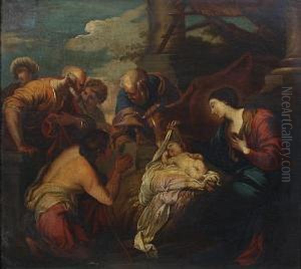 Adoration Of The Shepherds Oil Painting by Valerio Castello