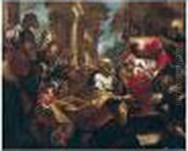 The Adoration Of The Magi Oil Painting by Valerio Castello