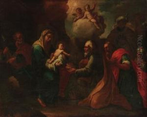 The Adoration Of The Magi Oil Painting by Valerio Castello