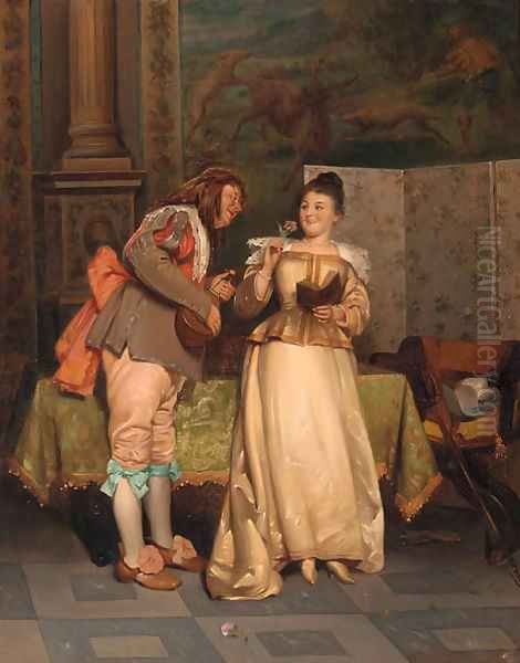 The courtship Oil Painting by Ladislaus Bakalowicz