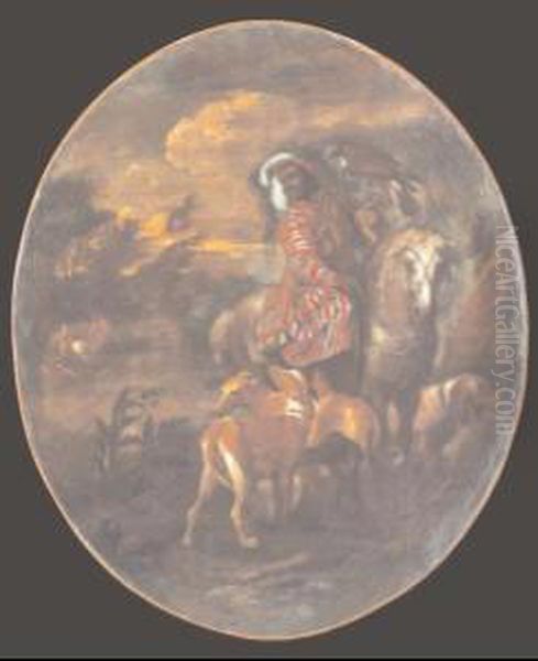 Il Falconiere Oil Painting by Giovanni Francesco Castiglione