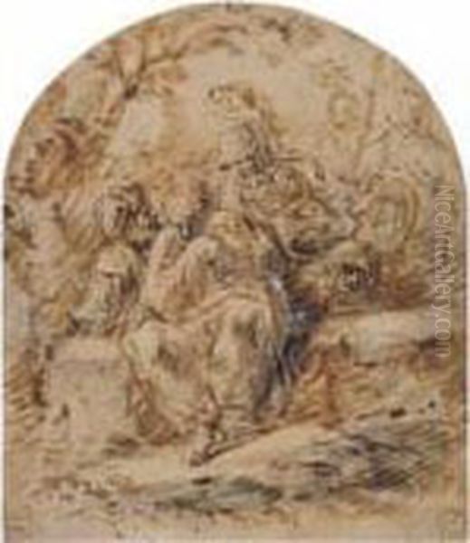 Le Reniement De Saint Pierre Oil Painting by Giovanni Francesco Castiglione