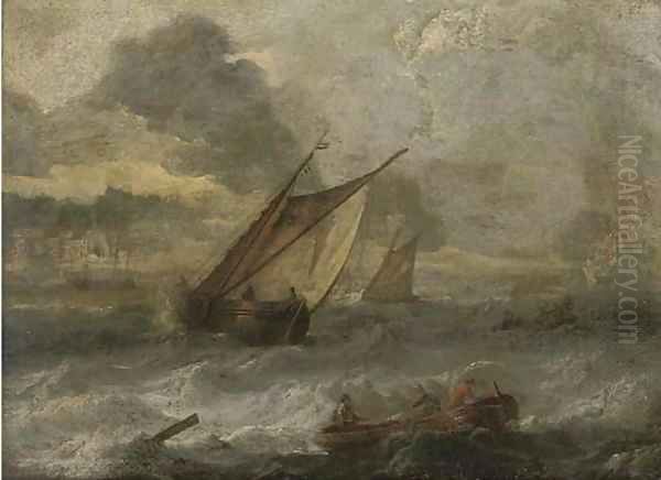 Shipping in a stiff breeze Oil Painting by Ludolf Backhuyzen