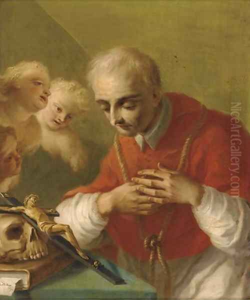 Saint Charles Borromeo Oil Painting by Pietro Bardellino