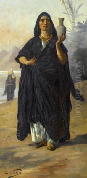 Egyptienne Pres Du Nil Oil Painting by Edouard Castres