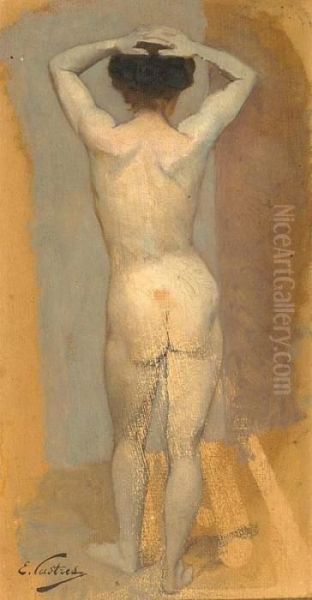 Femme Nue De Dos Oil Painting by Edouard Castres