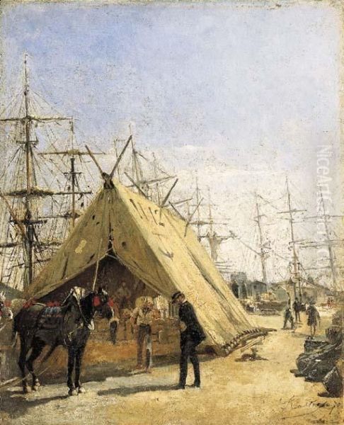 Hafenszene Oil Painting by Edouard Castres