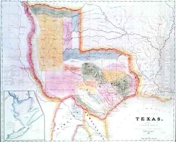 Map of the state of Texas Oil Painting by David Burr