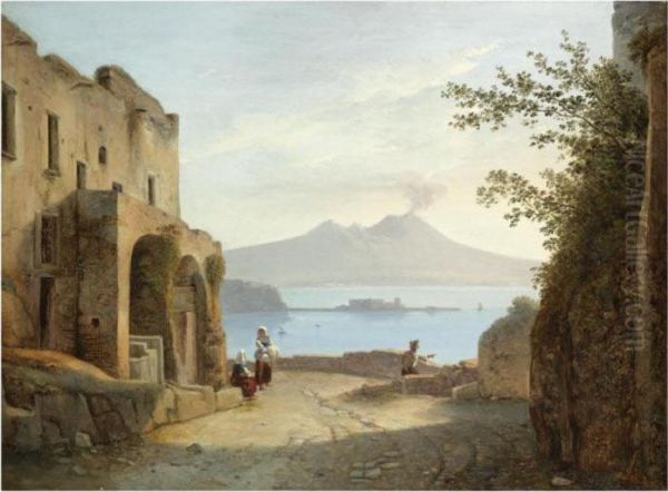 Sicht Von Neapel Aus Posillipo (view Of Naples Fromposillipo) Oil Painting by Franz Ludwig Catel