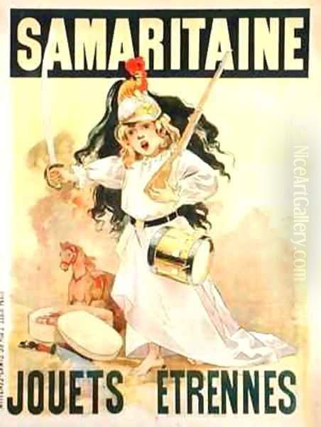 Poster advertising toys for sale at 'La Samaritaine' Oil Painting by Firmin Bouisset