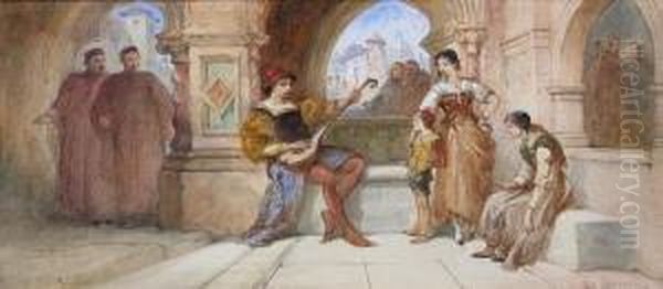 The Minstrel Oil Painting by Charles Cattermole