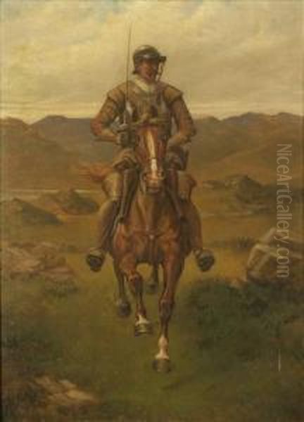 A Cavalier Fleeing Oil Painting by Charles Cattermole