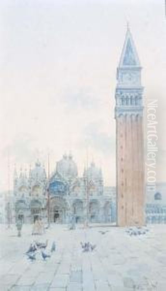 Venezia, Piazza San Marco Oil Painting by Michele Catti