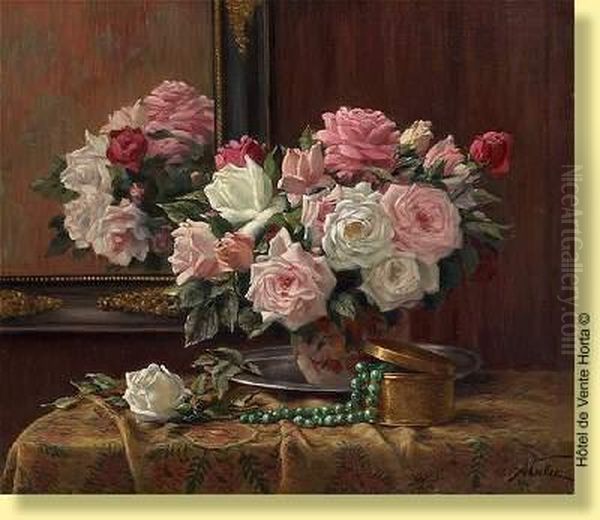 Composition Aux Roses Oil Painting by Albert Caullet