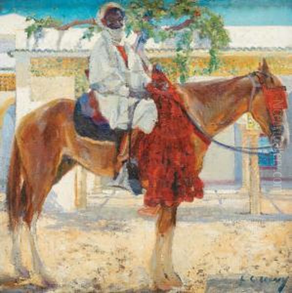 Cavalier Arabe Oil Painting by Leon Cauvy