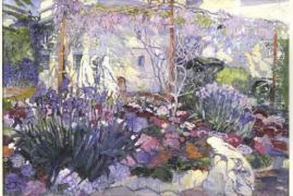 Au Jardin Oil Painting by Leon Cauvy