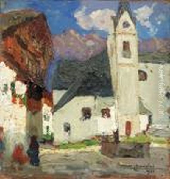 San Vito Di Cadore - 1922 Oil Painting by Ludovico Cavaleri