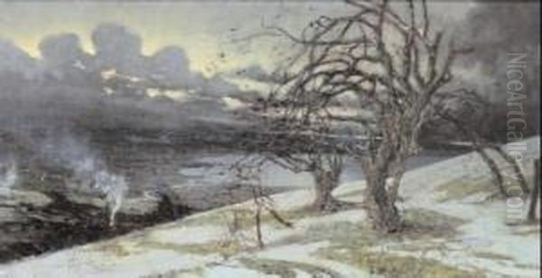 Paesaggio Invernale Oil Painting by Ludovico Cavaleri