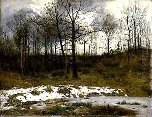 Last Snow at Weimar Oil Painting by Karl Buchholz