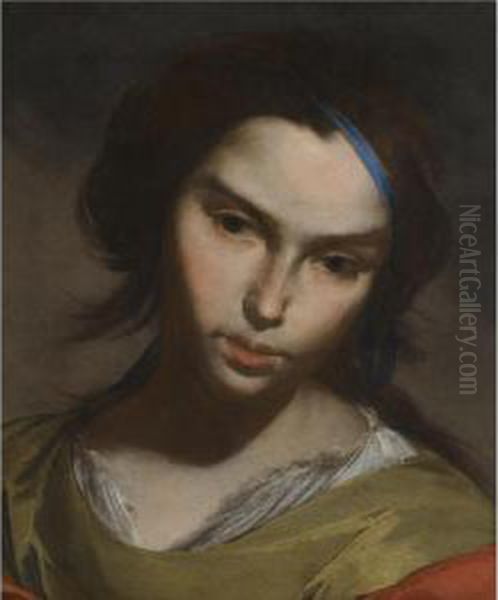 Portrait Of A Girl Oil Painting by Bernardo Cavallino