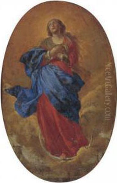 Assumption Of The Virgin Oil Painting by Bernardo Cavallino