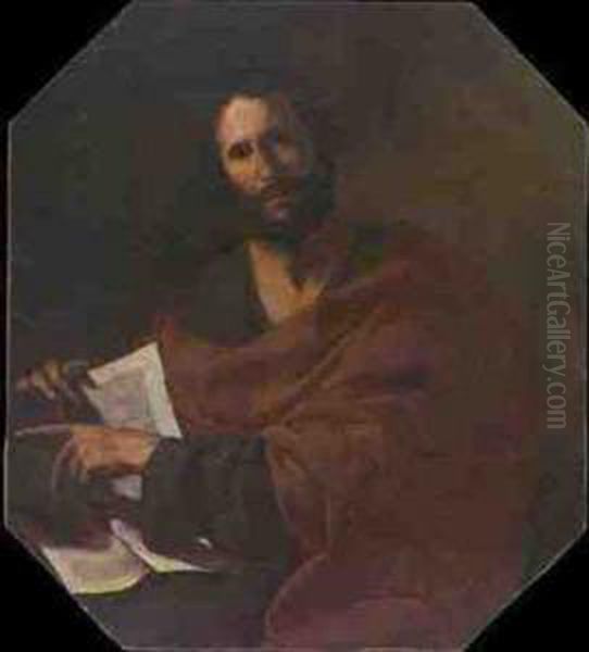 Saint John The Evangelist Oil Painting by Bernardo Cavallino