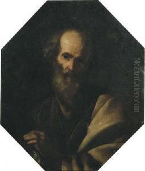 Busto Di Vecchio (apostolo?) Oil Painting by Bernardo Cavallino