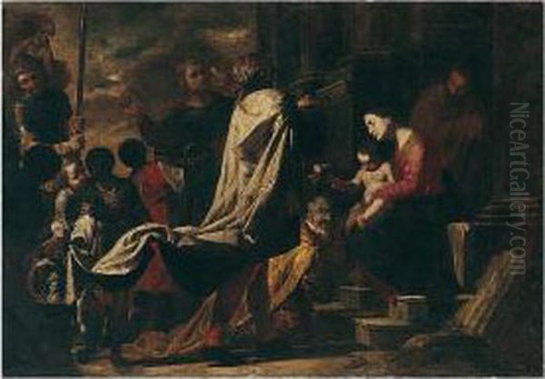 The Adoration Of The Magi Oil Painting by Bernardo Cavallino