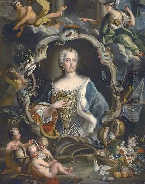 Portrait of Maria Sobieska Oil Painting by Nicolas Van Den Bergh