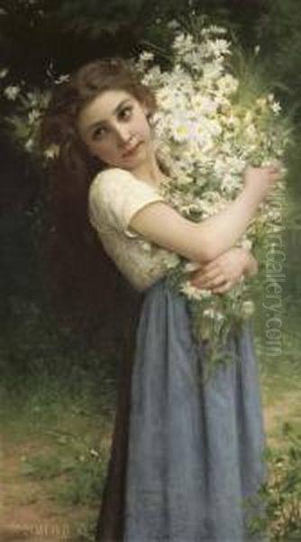 The Flower Girl Oil Painting by Jules Cyrille Cave