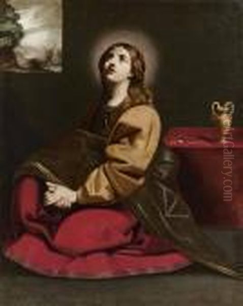 Maddalena In Meditazione Oil Painting by Giacomo Cavedone