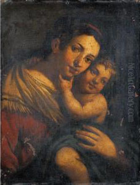 Madonna Col Bambino Oil Painting by Giacomo Cavedone