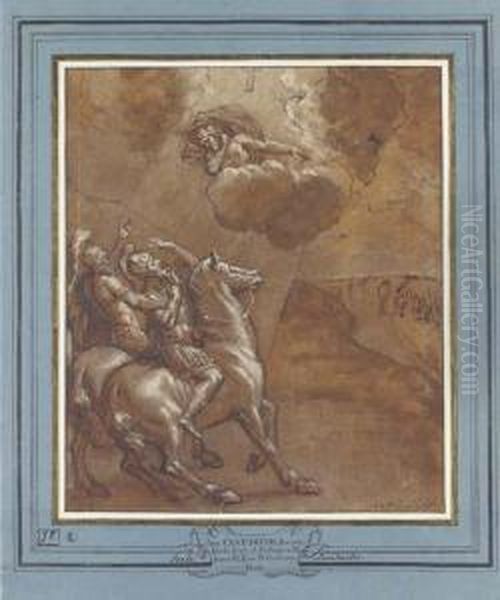 The Conversion Of Constantine Oil Painting by Giacomo Cavedone