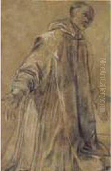 Saint Bruno En Priere Oil Painting by Giacomo Cavedone