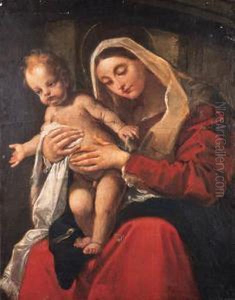 The Madonna And Child Oil Painting by Giacomo Cavedone