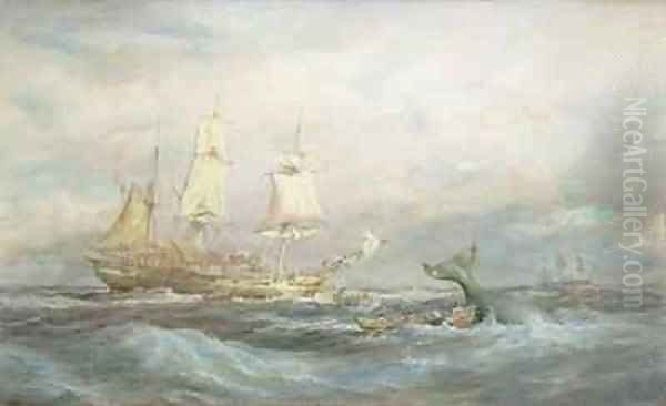 Colonial Whaler 'Fame' Oil Painting by Oswald Walter Brierly