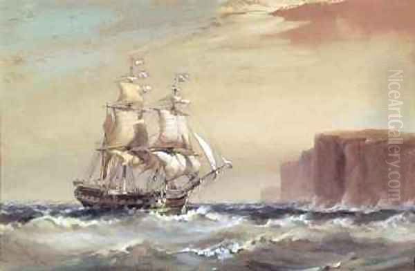 Emigrant ship arriving off Sydney Heads Oil Painting by Oswald Walter Brierly