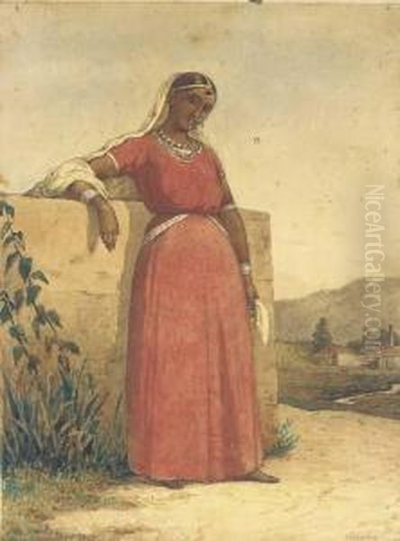 Mookta, Female Cooli Labourer, 
On The Garden Estate Property Ofalex Gray Esquire, Trinidad, W.i. Oil Painting by Michel Jean Cazabon