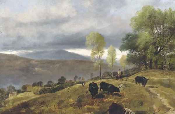 On the hills Oil Painting by Richard Beavis