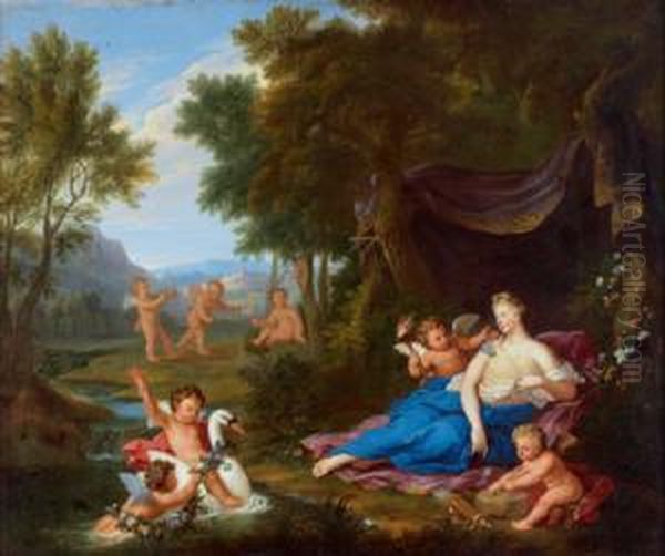 Venus E Amor Oil Painting by Pierre-Jacques Cazes