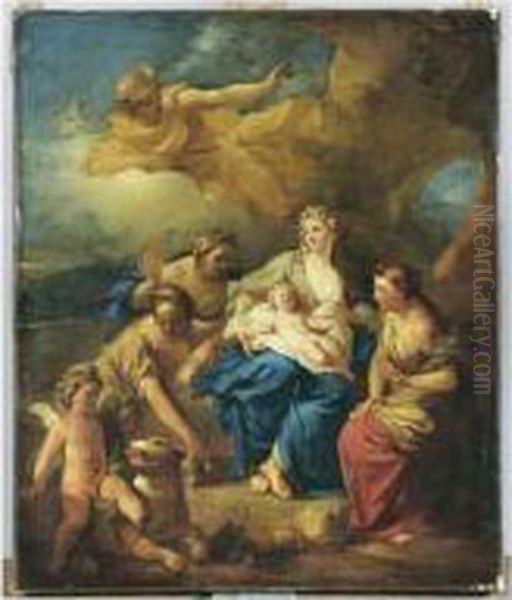 Mercure Confie Bacchus Aux Nymphes De L'ile De Naxos Oil Painting by Pierre-Jacques Cazes