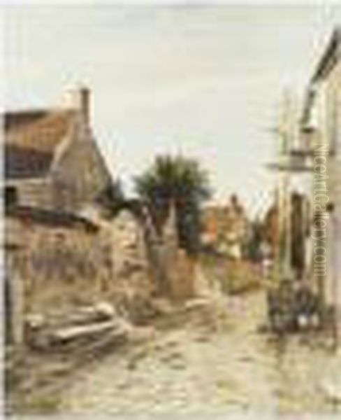 Rue De Village Oil Painting by Jean-Charles Cazin