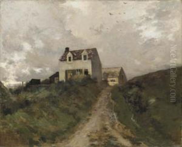 Houses In The Dunes Oil Painting by Jean-Charles Cazin