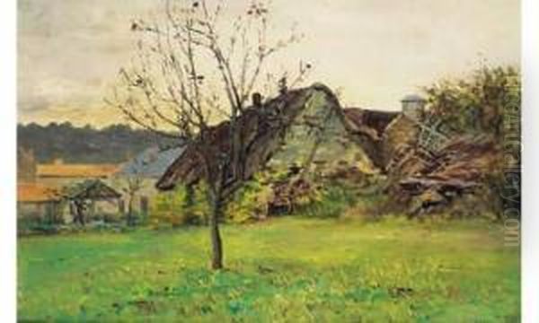 ferme Bretonne Oil Painting by Jean-Charles Cazin