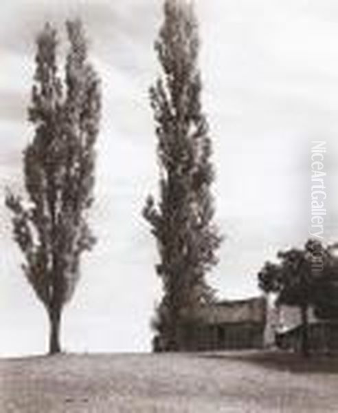 Old Farmhouse, Windsor Oil Painting by Harold Pierce Cazneaux