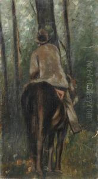 Cacciatore A Cavallo Oil Painting by Eugenio Cecconi