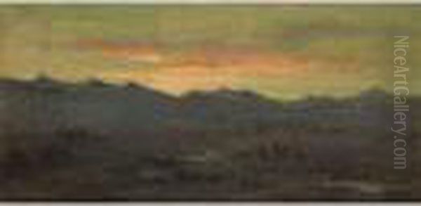 Alba In Maremma Oil Painting by Eugenio Cecconi